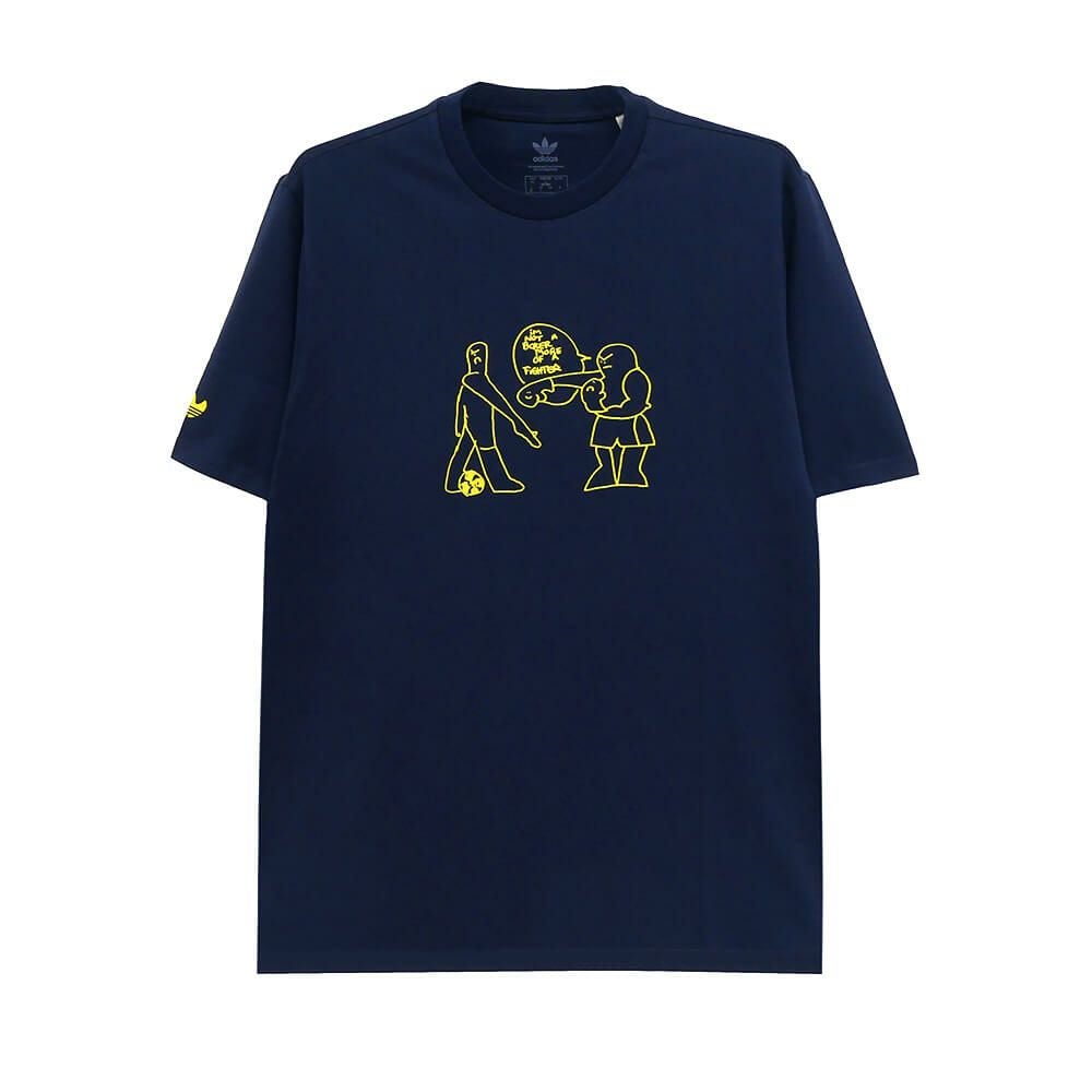 ADIDAS SKATEBOARDING T-SHIRT アディダススケートボーディング Tシャツ SHMOOFOIL FIGHTER NAVY スケートボード スケボー 