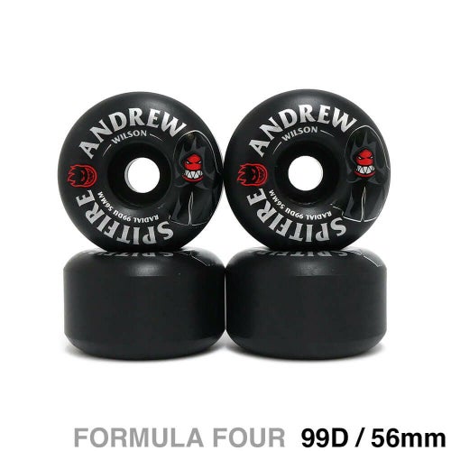 SPITFIRE WHEEL スピットファイヤー ウィール FORMULA FOUR (F4) RADIALS 99D ANDREW WILSON BURN SQUAD 黒 56mm スケートボード スケボー 1