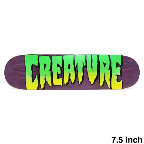 CREATURE DECK クリーチャー デッキ TEAM LOGO PURPLE STAIN 7.5 スケートボード スケボー 1