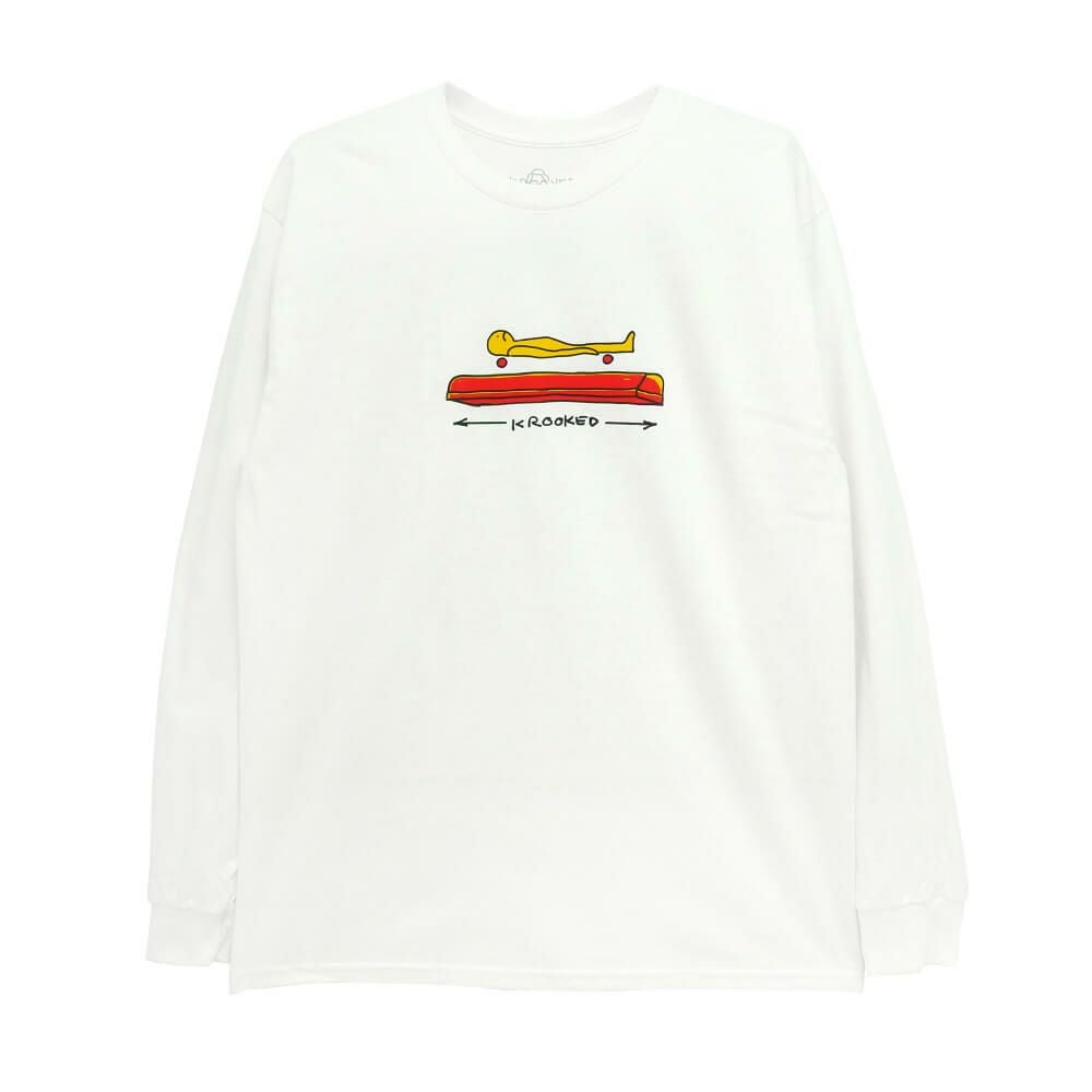 KROOKED LONG SLEEVE クルキッド ロングスリーブTシャツ KOFFIN WHITE スケートボード スケボー 