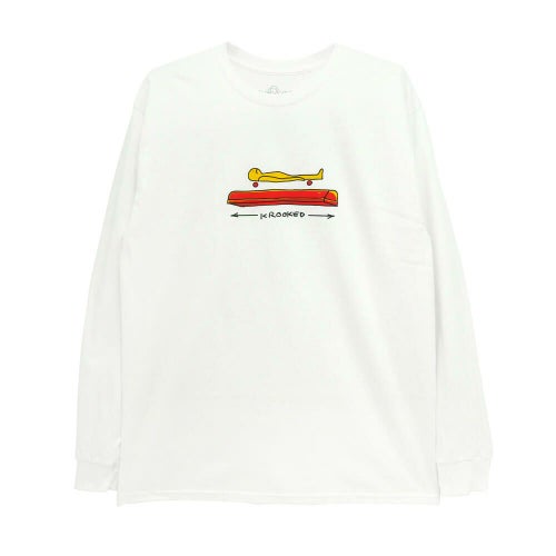 KROOKED LONG SLEEVE クルキッド ロングスリーブTシャツ KOFFIN WHITE スケートボード スケボー 