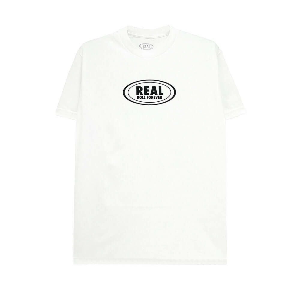 REAL T-SHIRT リアル Tシャツ ROLL FOREVER WHITE スケートボード スケボー 