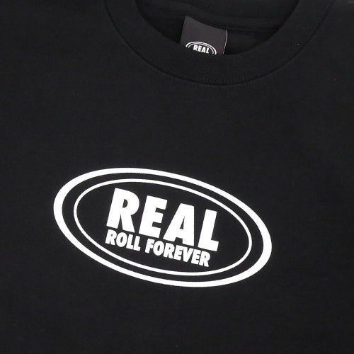 REAL CREW SWEAT リアル トレーナー ROLL FOREVER BLACK スケートボード スケボー 