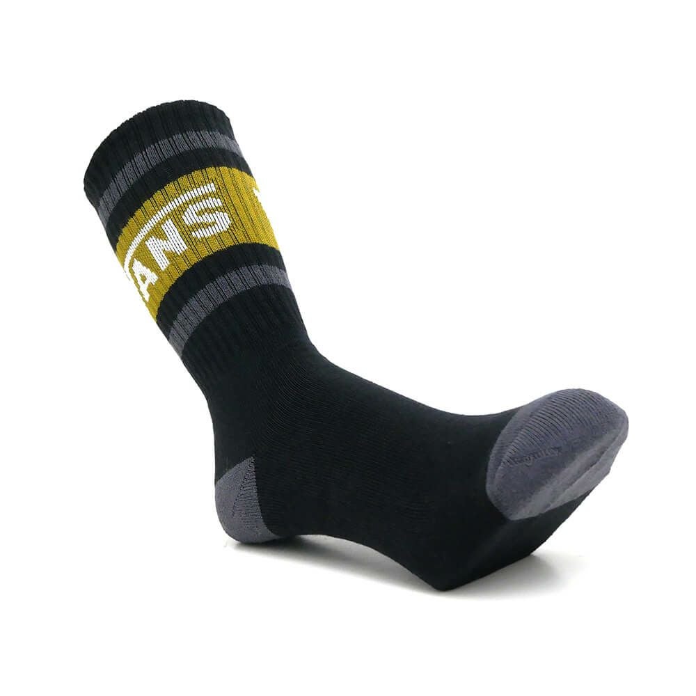 VANS SOCKS バンズ ソックス 靴下 DROP V CREW BLACK/GOLD（US企画） スケートボード スケボー 