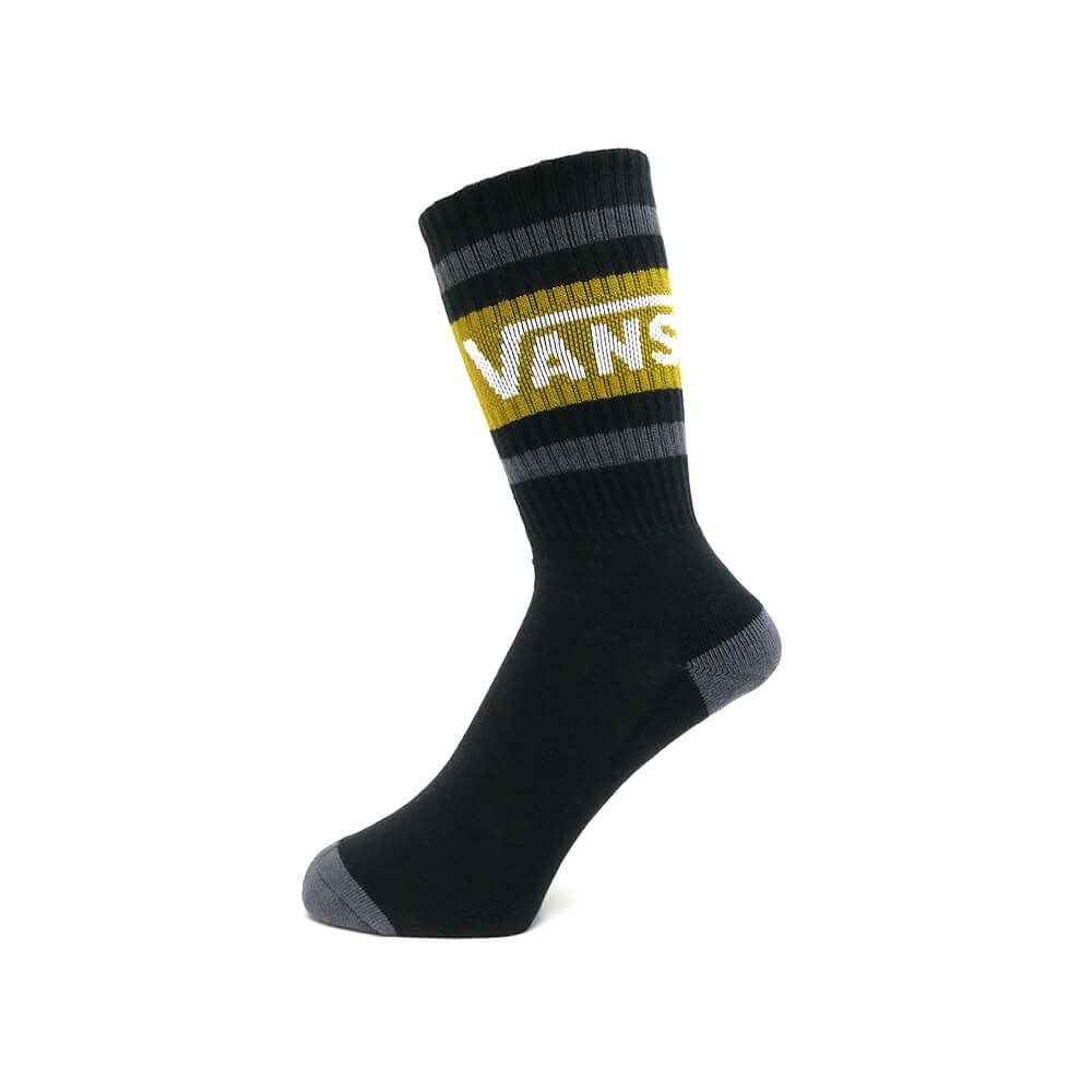VANS SOCKS バンズ ソックス 靴下 DROP V CREW BLACK/GOLD（US企画） スケートボード スケボー 1