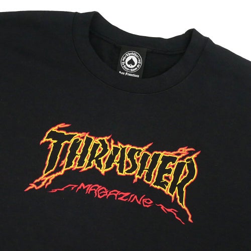 THRASHER CREW SWEAT スラッシャー トレーナー CRACKED BY EXTEENAGER BLACK（US企画） スケートボード スケボー 1