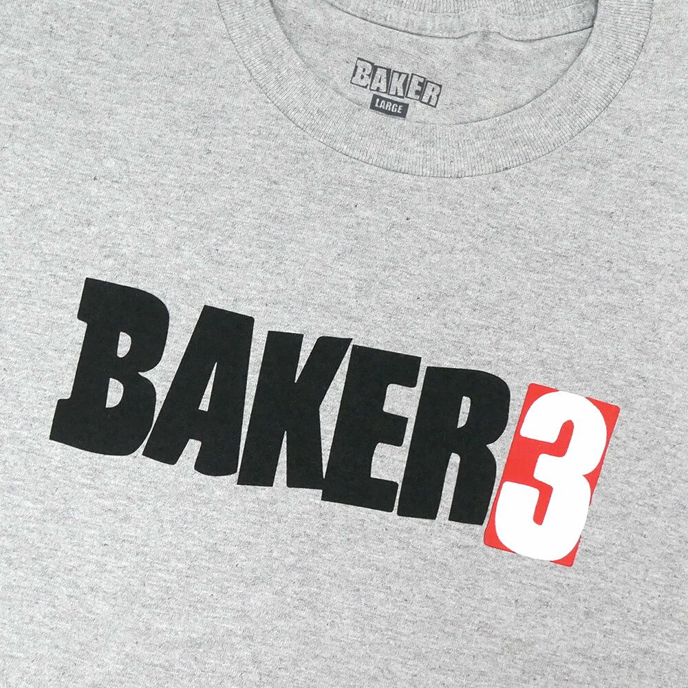 BAKER T-SHIRT ベイカー Tシャツ BAKER 3 GREY スケートボード スケボー 1