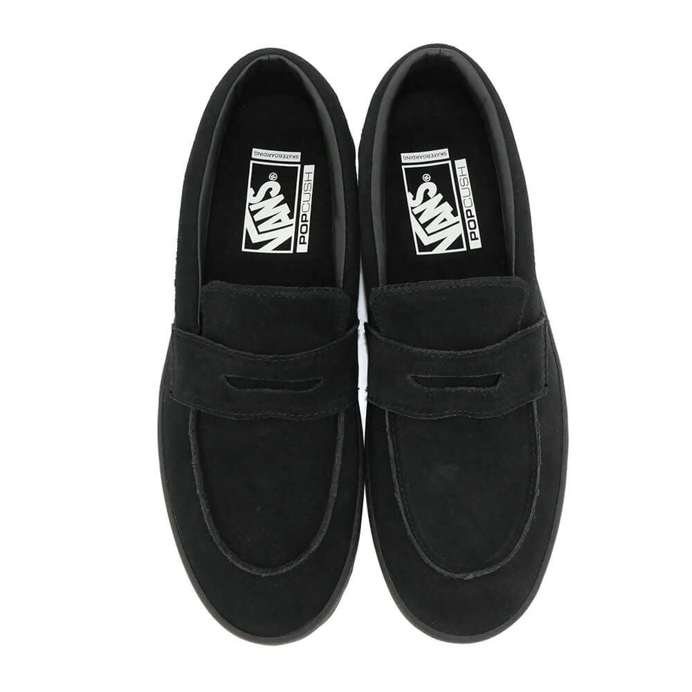 VANS SHOES バンズ シューズ スニーカー SKATE LOAFER SUEDE BLACK/BLACK（US企画） スケートボード スケボー 2
