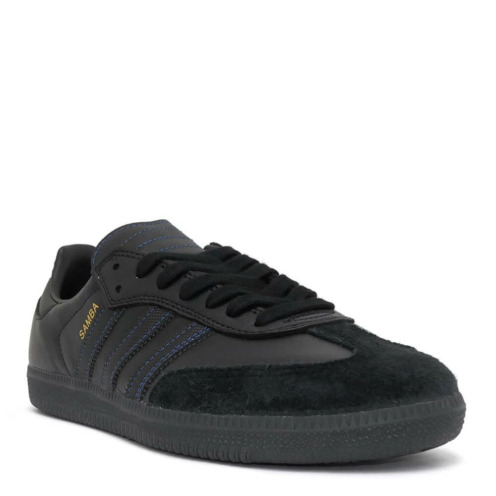 ADIDAS SKATEBOARDING SHOES アディダススケートボーディング シューズ スニーカー サンバ SAMBA ADV BLACK/BLACK/BLUE JR2059 スケートボード スケボー 1