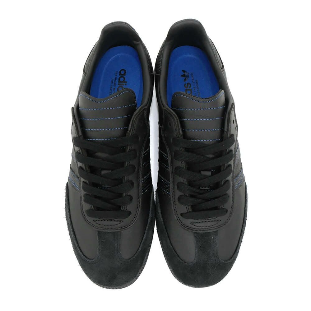ADIDAS SKATEBOARDING SHOES アディダススケートボーディング シューズ スニーカー サンバ SAMBA ADV BLACK/BLACK/BLUE JR2059 スケートボード スケボー 2