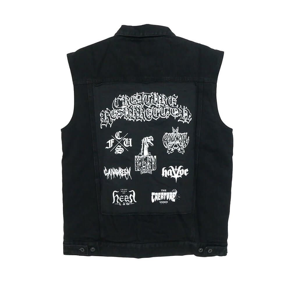 CREATURE JACKET クリーチャー ジャケット RESURRECTION DENIM VEST BLACK スケートボード スケボー 