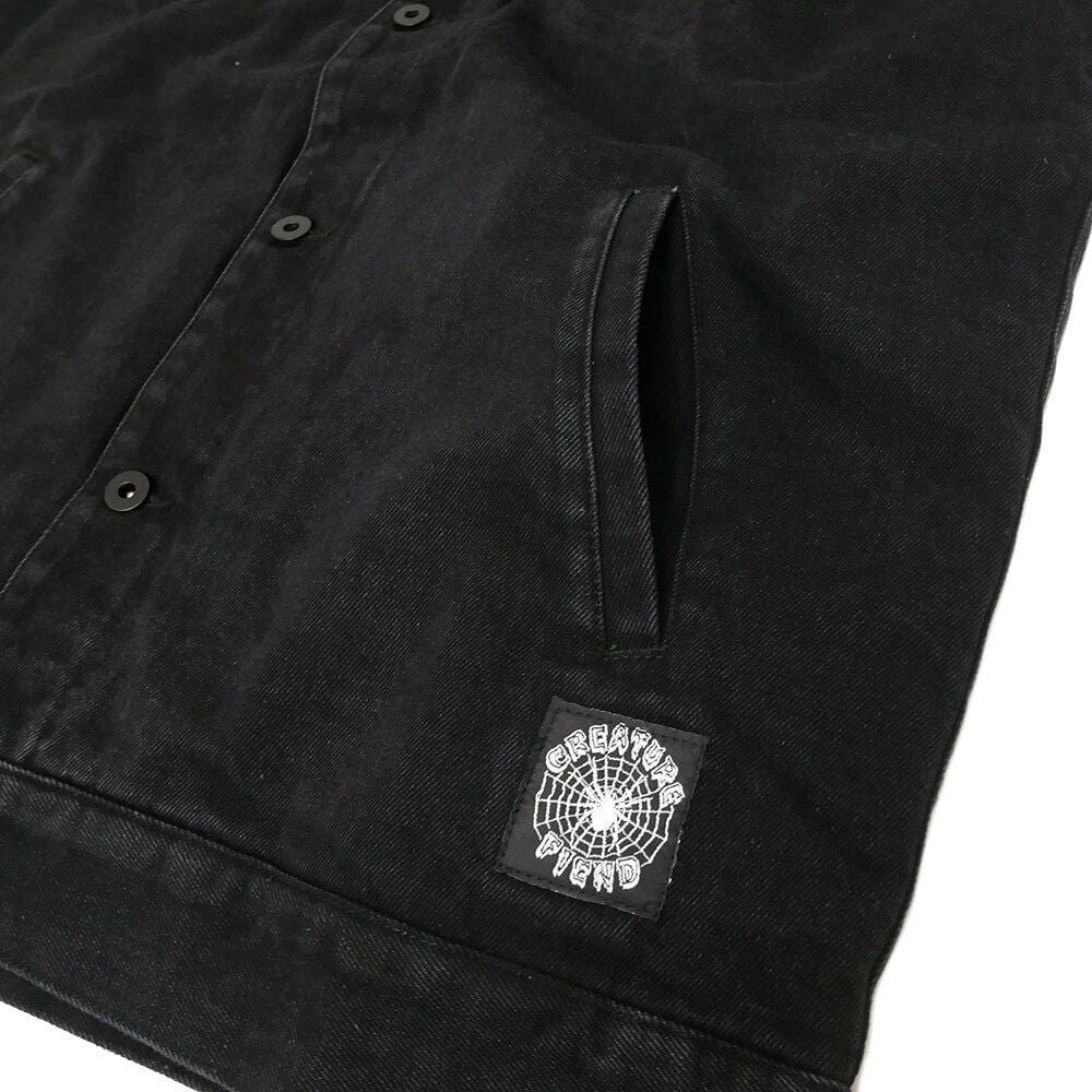 CREATURE JACKET クリーチャー ジャケット RESURRECTION DENIM VEST BLACK スケートボード スケボー 4