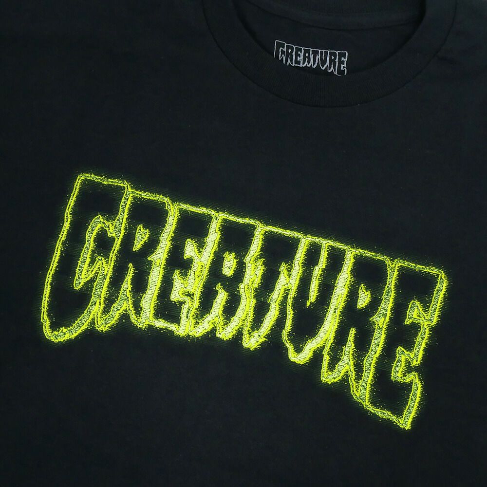 CREATURE LONG SLEEVE クリーチャー ロングスリーブTシャツ BONEHEAD GLITCH BLACK スケートボード スケボー 1