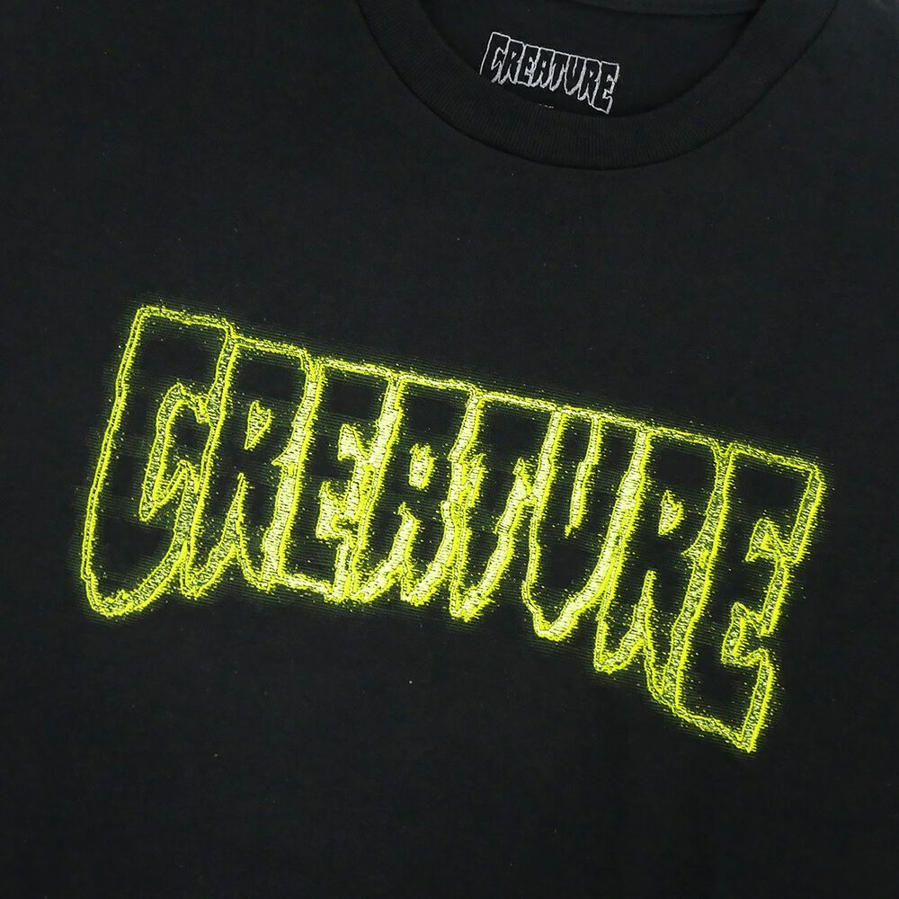 CREATURE T-SHIRT クリーチャー Tシャツ BONEHEAD GLITCH BLACK スケートボード スケボー 2