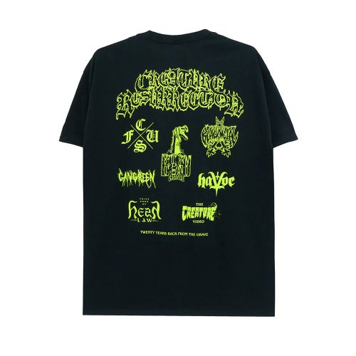  CREATURE T-SHIRT クリーチャー Tシャツ RESURRECTION XX BLACK スケートボード スケボー 