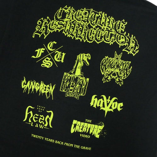  CREATURE T-SHIRT クリーチャー Tシャツ RESURRECTION XX BLACK スケートボード スケボー 3