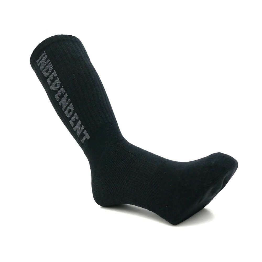  INDEPENDENT SOCKS インディペンデント ソックス 靴下 BASELINE 2 PACK BLACK/CHARCOAL スケートボード スケボー 1