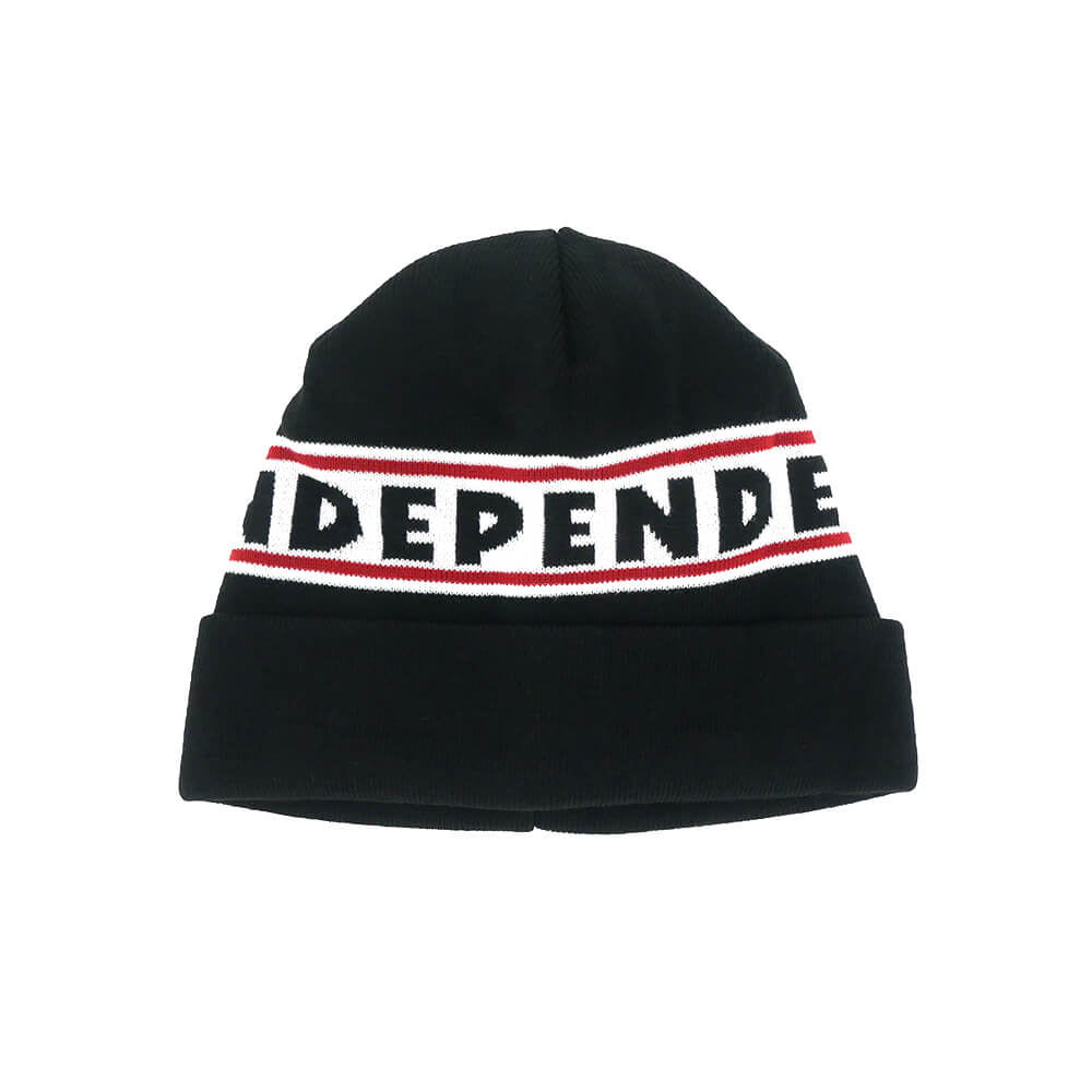 INDEPENDENT KNITCAP インディペンデント ニットキャップ BAR LOGO BEANIE BLACK スケートボード スケボー 