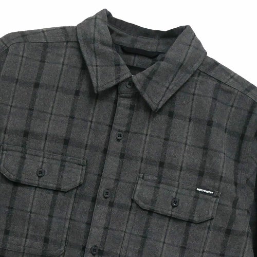  INDEPENDENT LONG SLEEVE インディペンデント 長袖シャツ BELMONT FLANNEL SHIRTS BLACK/GREY スケートボード スケボー 1