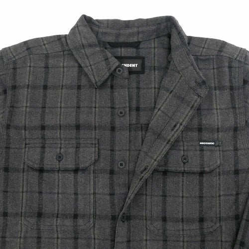  INDEPENDENT LONG SLEEVE インディペンデント 長袖シャツ BELMONT FLANNEL SHIRTS BLACK/GREY スケートボード スケボー 2