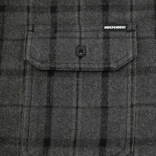  INDEPENDENT LONG SLEEVE インディペンデント 長袖シャツ BELMONT FLANNEL SHIRTS BLACK/GREY スケートボード スケボー 3