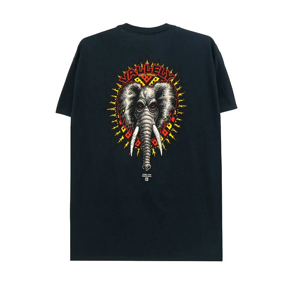 POWELL PERALTA T-SHIRT パウエルペラルタ Tシャツ MIKE VALLELY ELEPHANT BLACK スケートボード スケボー 