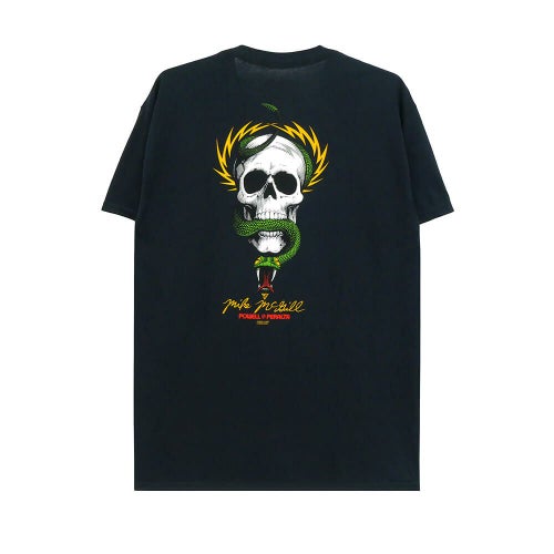 POWELL PERALTA T-SHIRT パウエルペラルタ Tシャツ McGILL SKULL & SNAKE BLACK スケートボード スケボー 