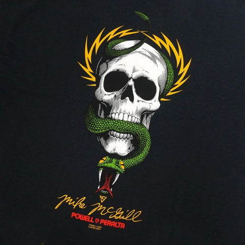POWELL PERALTA T-SHIRT パウエルペラルタ Tシャツ McGILL SKULL & SNAKE BLACK スケートボード スケボー 3