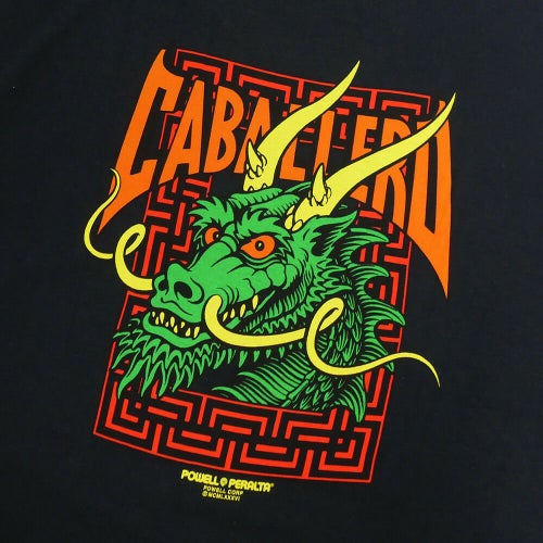 POWELL PERALTA T-SHIRT パウエルペラルタ Tシャツ CABALLERO STREET DRAGON BLACK スケートボード スケボー 3