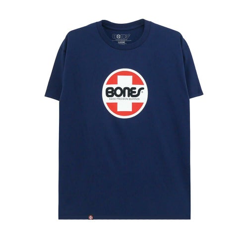 BONES T-SHIRT ボーンズ Tシャツ SWISS OG CIRCLE NAVY スケートボード スケボー 