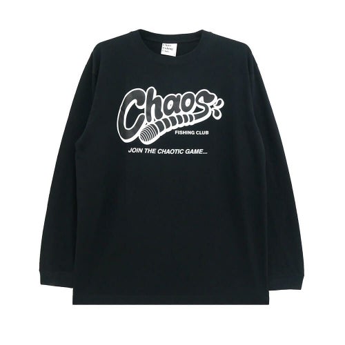CHAOS FISHING CLUB LONG SLEEVE カオスフィッシングクラブ ロングスリーブTシャツ WORM LOGO BLACK スケートボード スケボー 