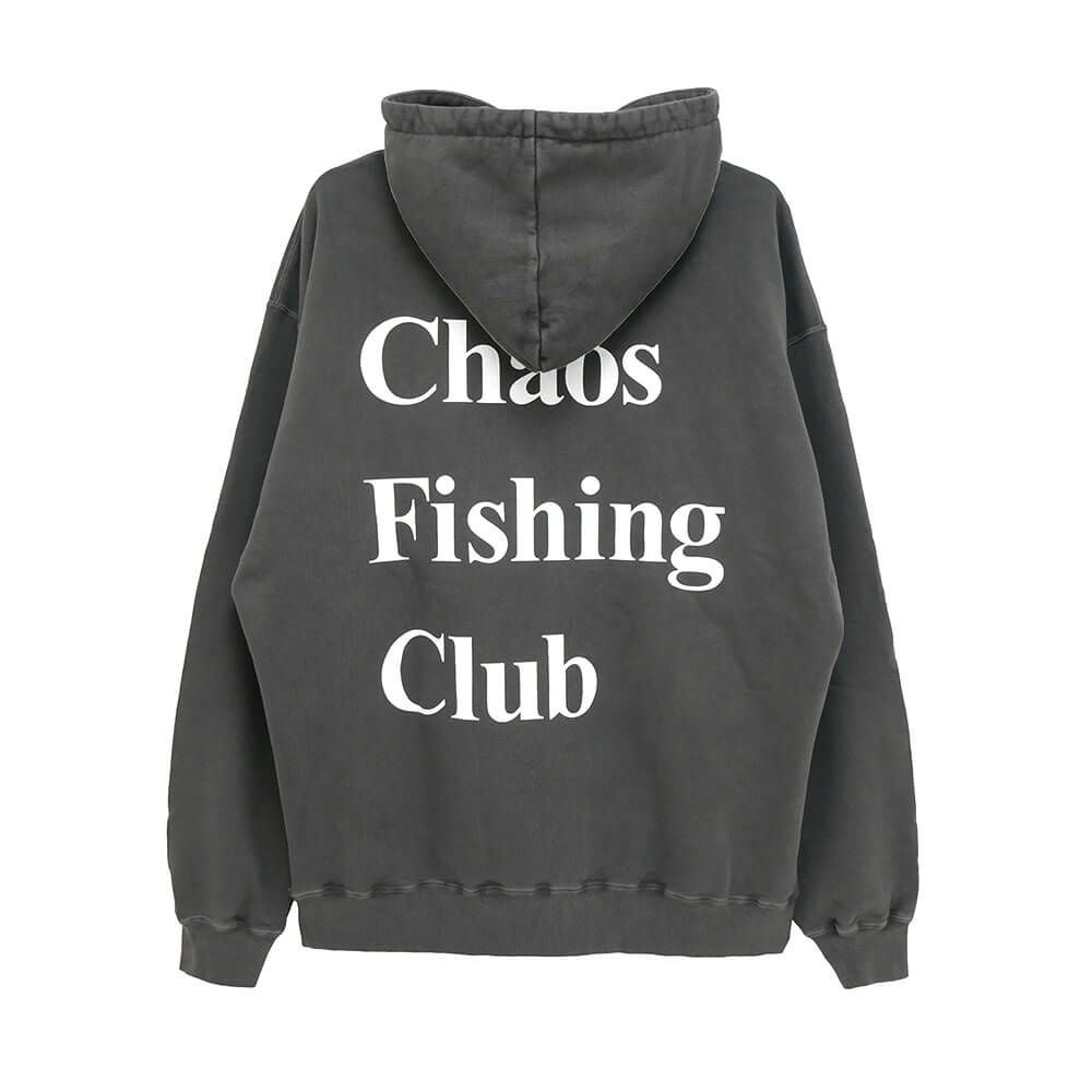CHAOS FISHING CLUB HOOD カオスフィッシングクラブ パーカー LOGO PIGMENT INK BLACK スケートボード スケボー 