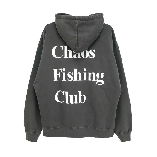 CHAOS FISHING CLUB HOOD カオスフィッシングクラブ パーカー LOGO PIGMENT INK BLACK スケートボード スケボー 