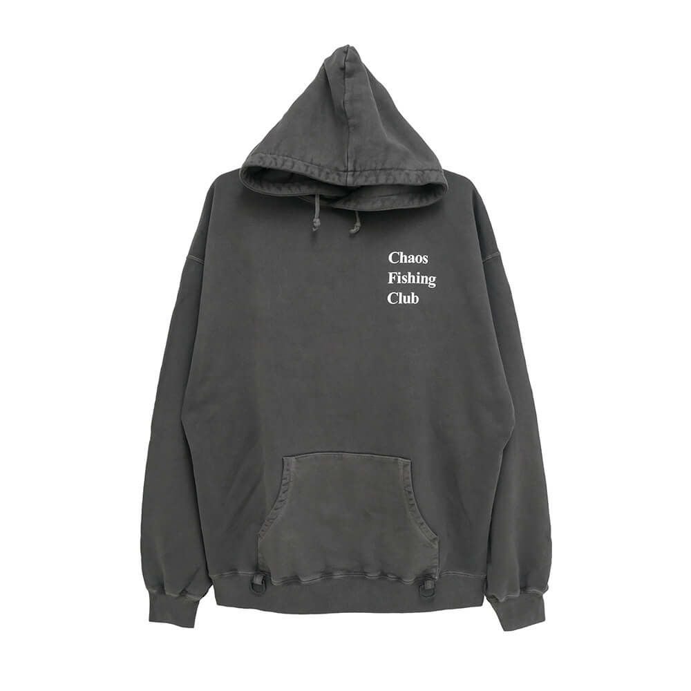 CHAOS FISHING CLUB HOOD カオスフィッシングクラブ パーカー LOGO PIGMENT INK BLACK スケートボード スケボー 1