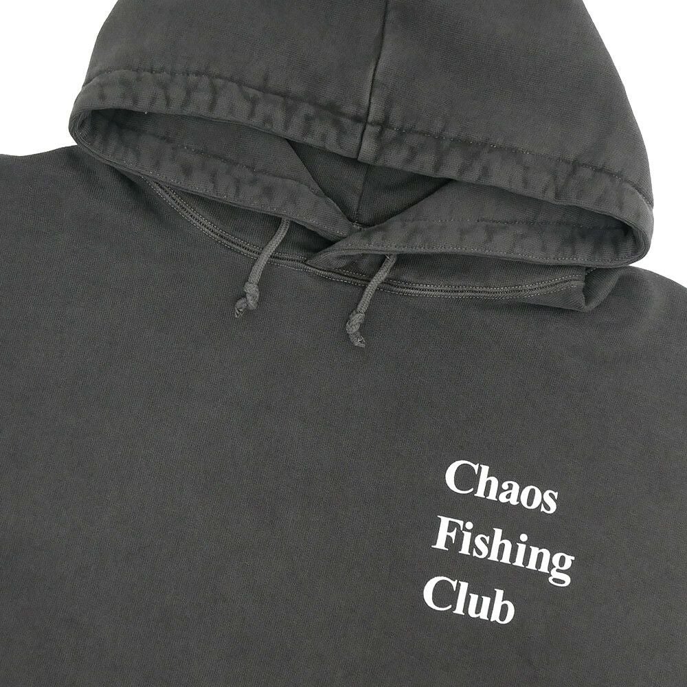 CHAOS FISHING CLUB HOOD カオスフィッシングクラブ パーカー LOGO PIGMENT INK BLACK スケートボード スケボー 2