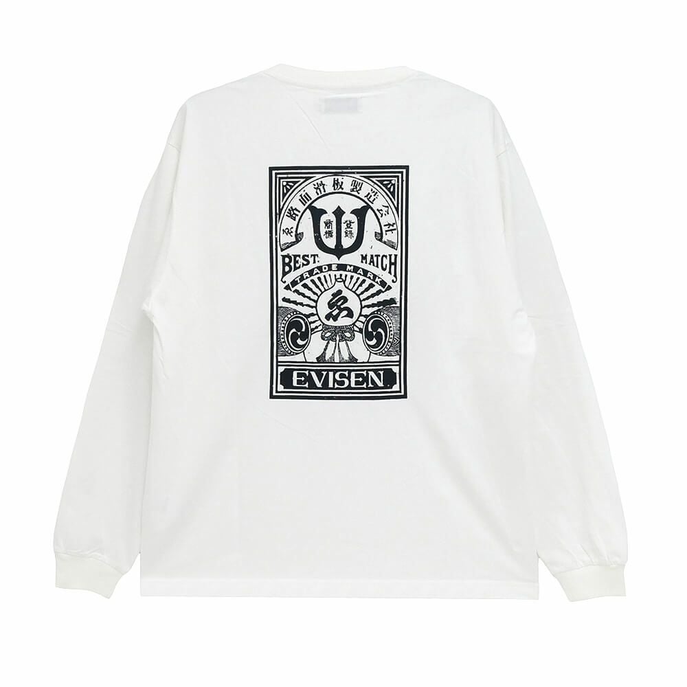 EVISEN LONG SLEEVE エビセン ロングスリーブTシャツ BEST MATCH POCKET WHITE スケートボード スケボー 