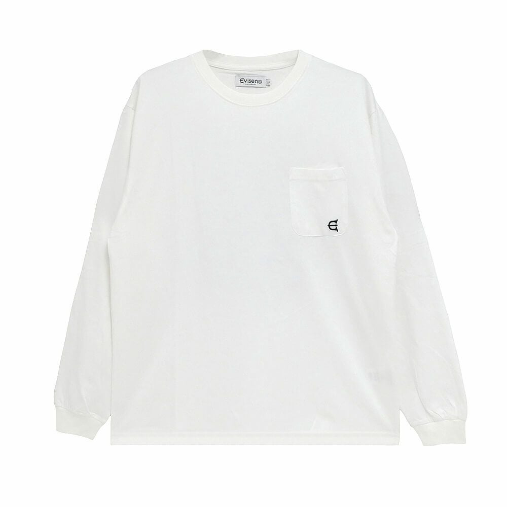 EVISEN LONG SLEEVE エビセン ロングスリーブTシャツ BEST MATCH POCKET WHITE スケートボード スケボー 1