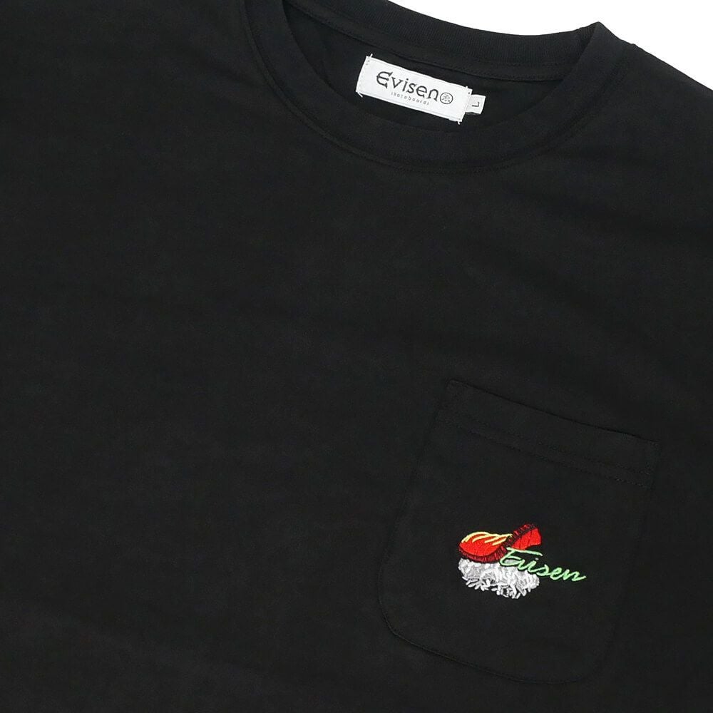 EVISEN LONG SLEEVE エビセン ロングスリーブTシャツ NEW SUSHI POCKET BLACK スケートボード スケボー 1