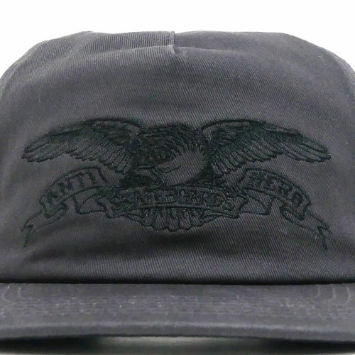 ANTIHERO CAP アンチヒーロー キャップ BASIC EAGLE SNAPBACK BLACK/BLACK スケートボード スケボー 4