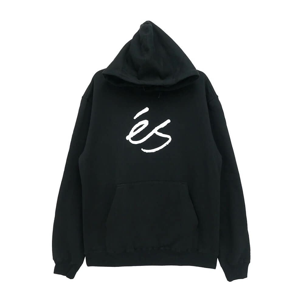 ES HOOD エス パーカー SCRIPT BLACK/WHITE スケートボード スケボー 
