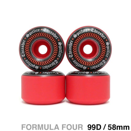 SPITFIRE WHEEL スピットファイヤー ウィール FORMULA FOUR (F4) RADIAL FULL 99D THRASHER X SPITFIRE OATH 赤 58mm スケートボード スケボー 1