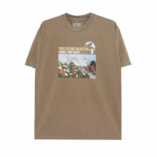  THEORIES T-SHIRT セオリーズ Tシャツ MAJESTIES GARMENT DYED WASHED BROWN スケートボード スケボー 
