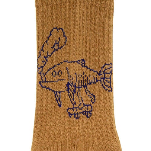 CHAOS FISHING CLUB SOCKS カオスフィッシングクラブ ソックス 靴下 1 PAC OSAKANAKUN BROWN スケートボード スケボー 4