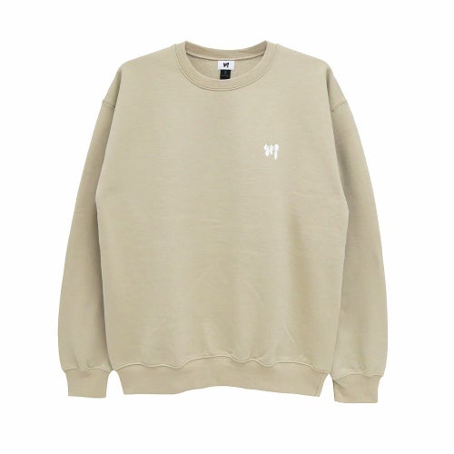 KAWA CREW SWEAT 川 トレーナー KAWA LOGO 1POINT SAND/WHITE 刺繍ロゴ スケートボード スケボー 