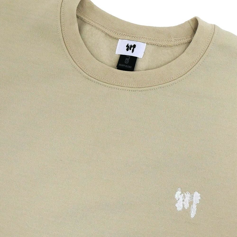 KAWA CREW SWEAT 川 トレーナー KAWA LOGO 1POINT SAND/WHITE 刺繍ロゴ スケートボード スケボー 1