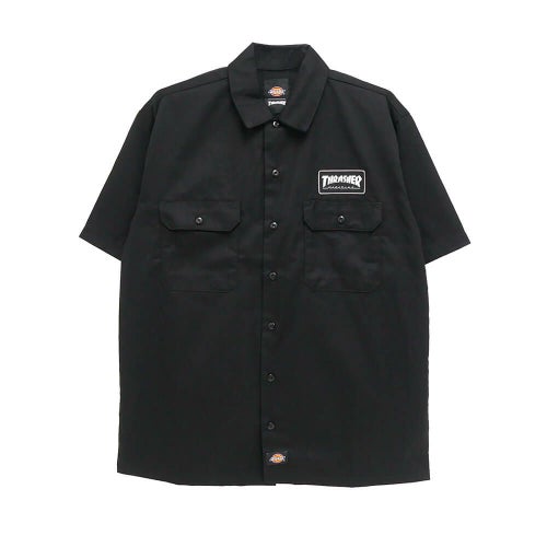 DICKIES SKATEBOARDING SHORT SLEEVE SHIRTS ディッキーズ スケートボーディング 半袖シャツ DICKIES x THRASHER CANVAS WORK BLACK スケートボード スケボー 1
