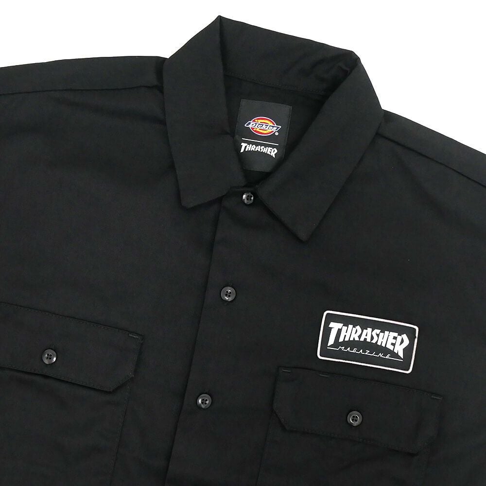 DICKIES SKATEBOARDING SHORT SLEEVE SHIRTS ディッキーズ スケートボーディング 半袖シャツ DICKIES x THRASHER CANVAS WORK BLACK スケートボード スケボー 2