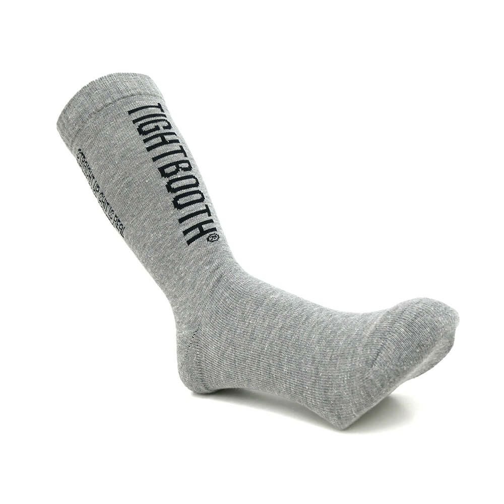 TIGHTBOOTH（TBPR）SOCKS タイトブース ソックス 靴下 LABEL LOGO GREY スケートボード スケボー 