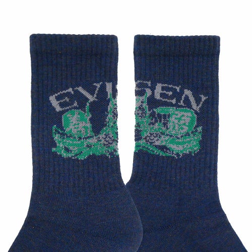 EVISEN SOCKS エビセン ソックス 靴下 DRAGON NAVY スケートボード スケボー 4