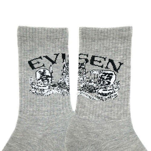 EVISEN SOCKS エビセン ソックス 靴下 DRAGON GREY スケートボード スケボー 4
